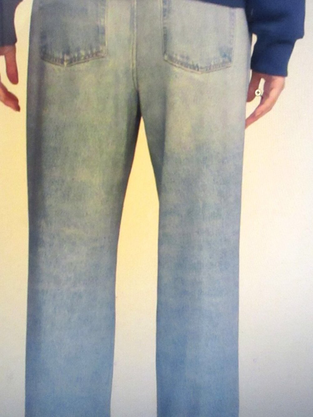 TSC ELLE FRENCH TERRY PRINTED LIGHT WASH  JEAN  PANT     SIZE LARGE PETITE